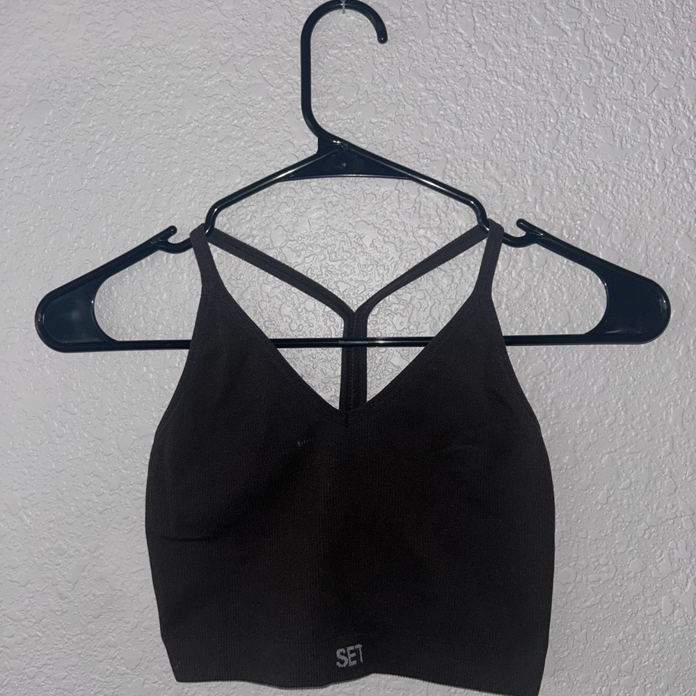 SET Active Dark Brown Workout Top - Picture 2 of 4